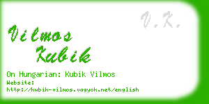 vilmos kubik business card